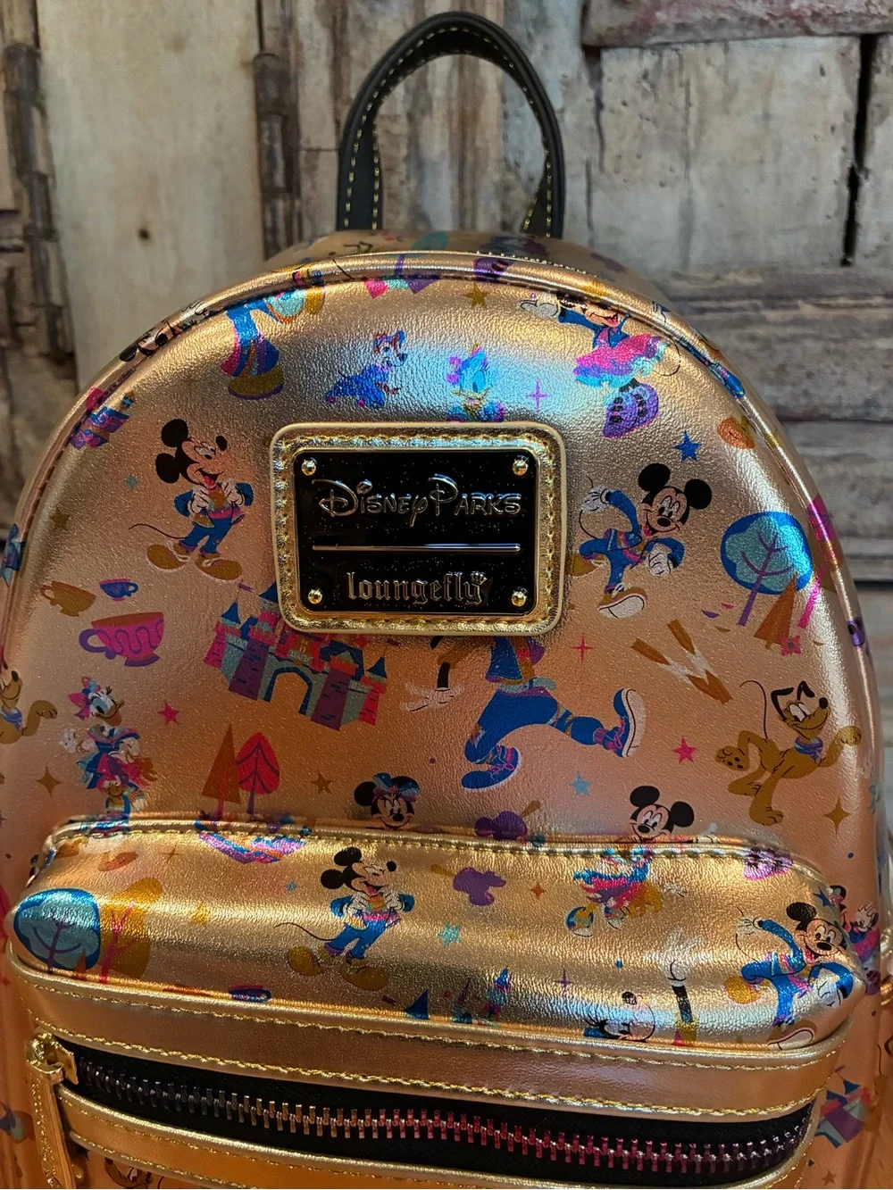 Disneyland 70th Anniversary Mickey Mouse and Friends Loungefly Backpack NWT